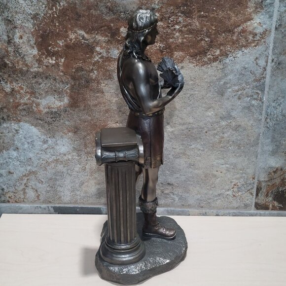 Hymenaeus Bronze Statue Sculpture Holding Two Doves Greek God of Marriage Feasts - Picture 7 of 10